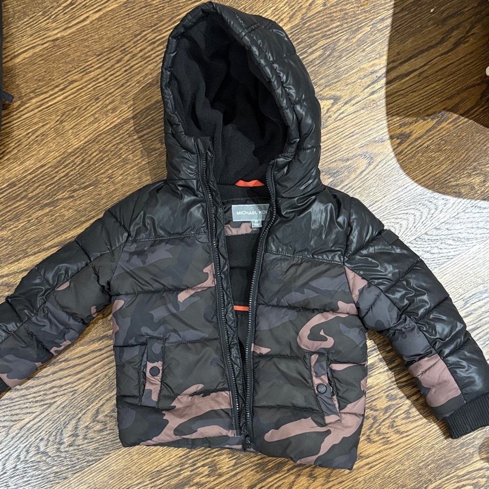 Michael Kors Black and Brown Camouflage Jacket